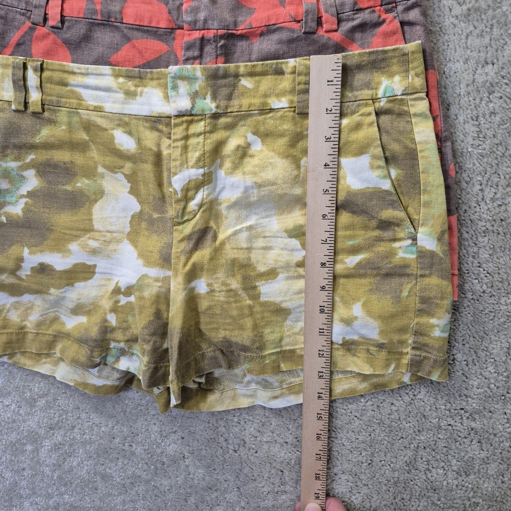 Ann Taylor Loft Short Size 8 Lot of 2 Linen Blend Chino Yellow Red Beach Coastal - Picture 9 of 12